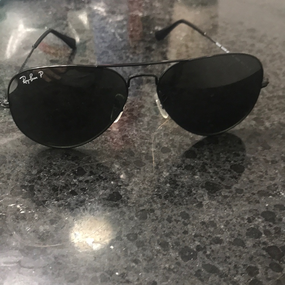 Ray Ban black polarized aviators